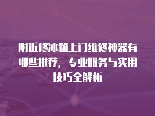 附近修冰箱上門維修神器有哪些推薦，專業(yè)服務(wù)與實(shí)用技巧全解析