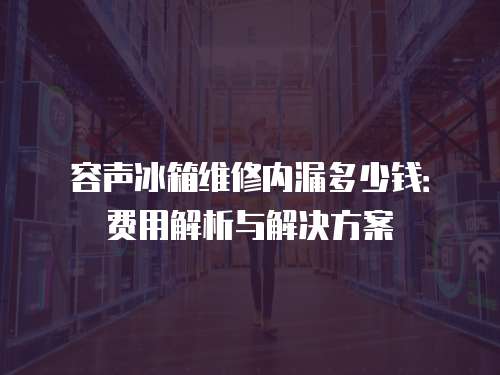 容聲冰箱維修內漏多少錢：費用解析與解決方案