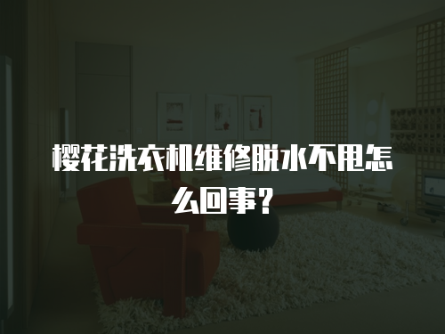 櫻花洗衣機維修脫水不甩怎么回事？
