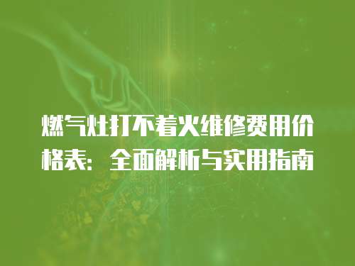 燃?xì)庠畲虿恢鹁S修費(fèi)用價(jià)格表：全面解析與實(shí)用指南