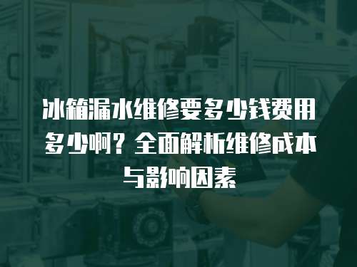冰箱漏水維修要多少錢費(fèi)用多少啊？全面解析維修成本與影響因素