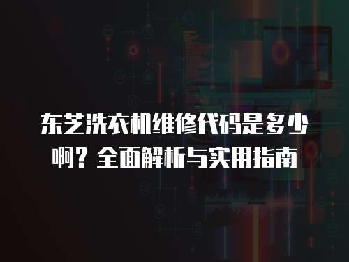 東芝洗衣機(jī)維修代碼是多少啊？全面解析與實(shí)用指南