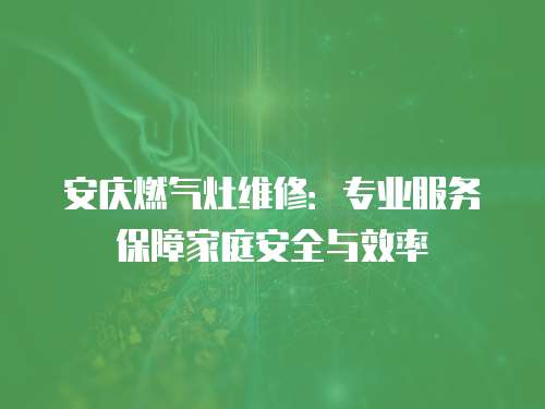 安慶燃氣灶維修：專業(yè)服務(wù)保障家庭安全與效率