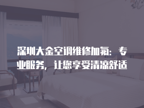 深圳大金空調維修加氟：專業服務，讓您享受清涼舒適