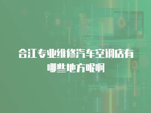 合江專業維修汽車空調店有哪些地方呢啊