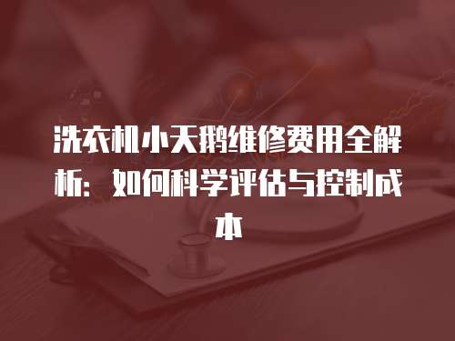 洗衣機小天鵝維修費用全解析：如何科學評估與控制成本