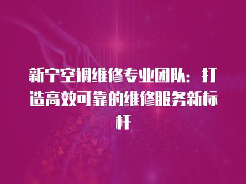 新寧空調(diào)維修專業(yè)團隊：打造高效可靠的維修服務(wù)新標(biāo)桿
