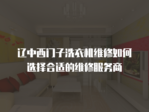 遼中西門子洗衣機維修如何選擇合適的維修服務(wù)商